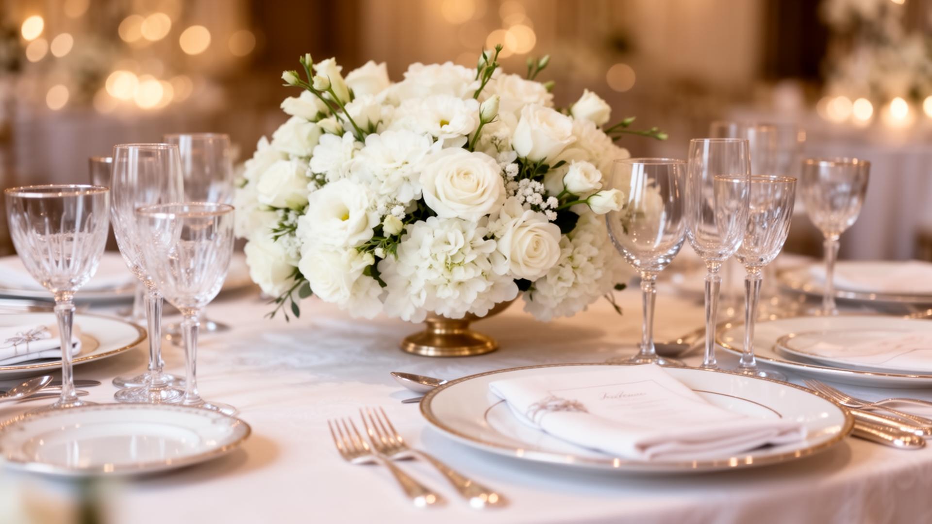 Elegant bridal table setting